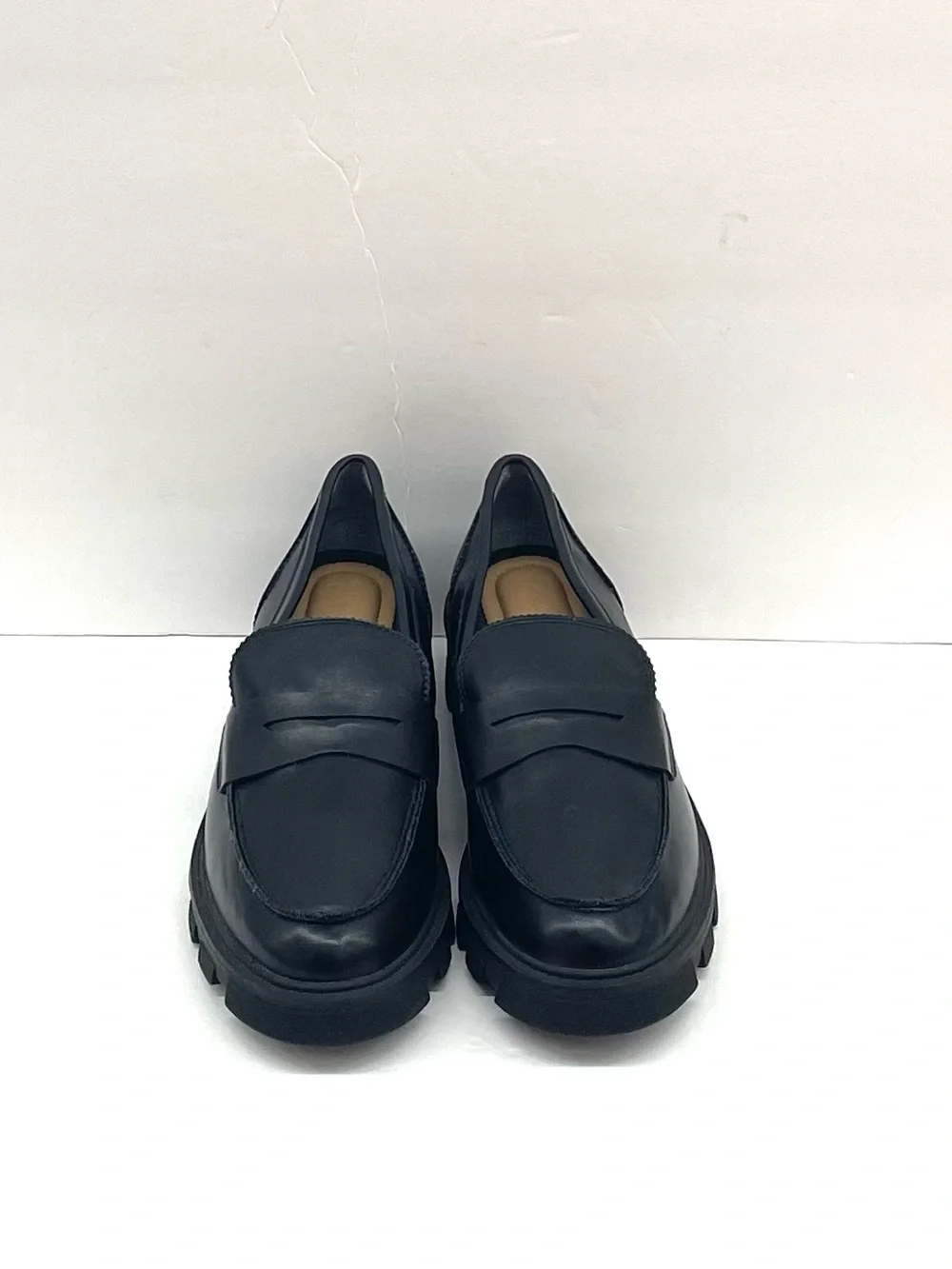 Crown Vintage chunky black loafers Sz 9